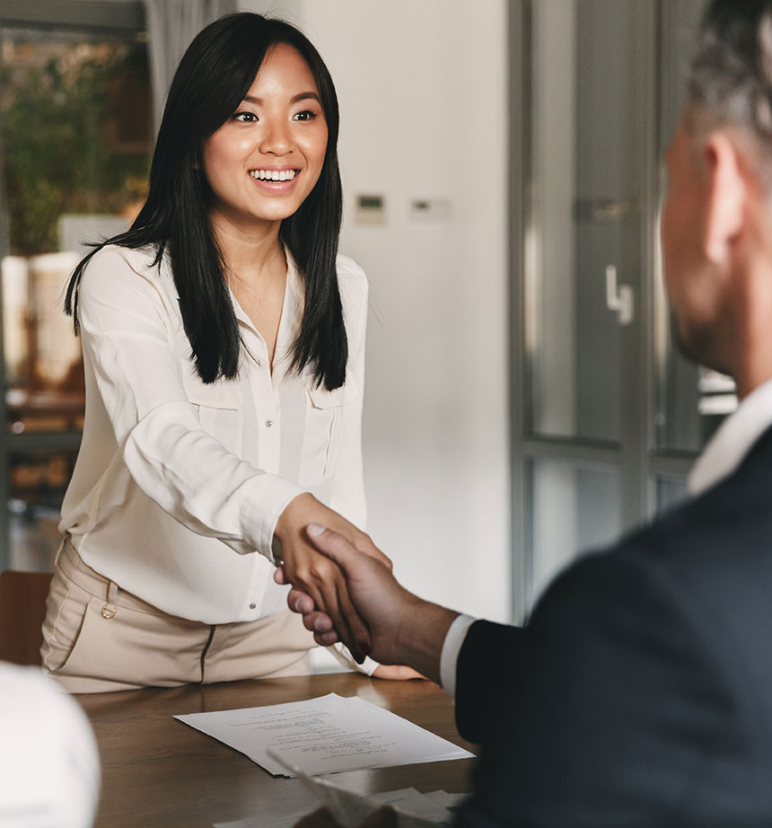 Woman applying for a job